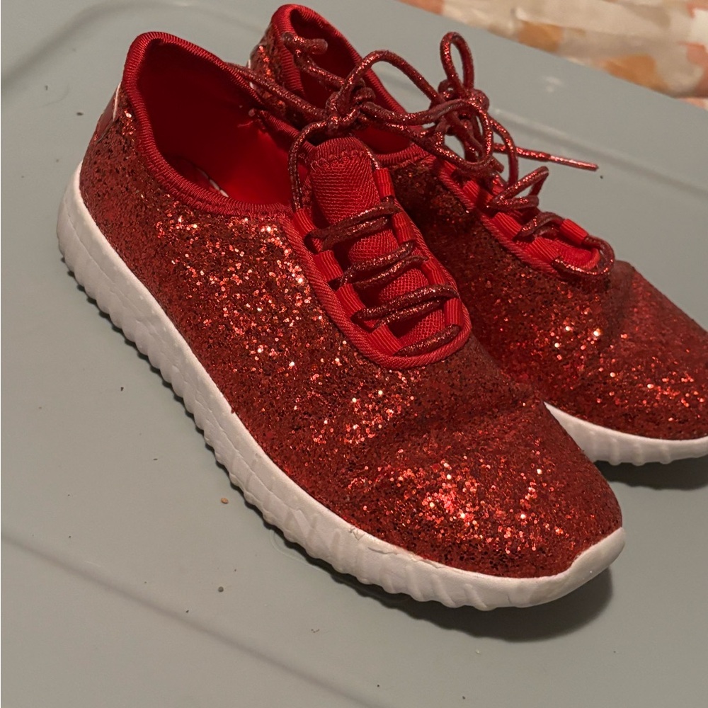 Red Glitter Sneakers
